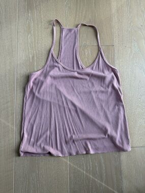 Vuori Ribbed Racerback Tank - Mauve Pink